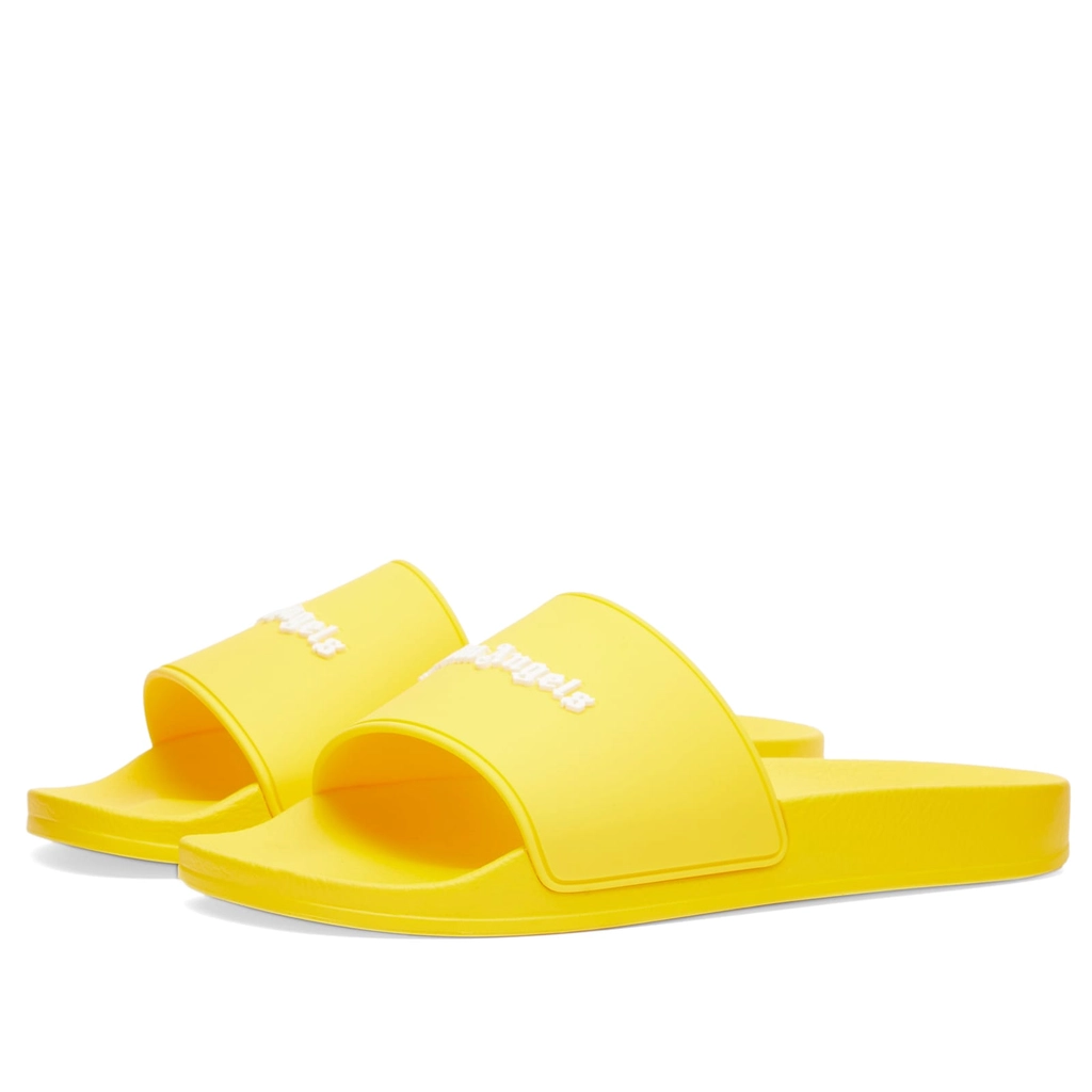 Palm Angels Men's Classic Logo Pool Slide Yellow